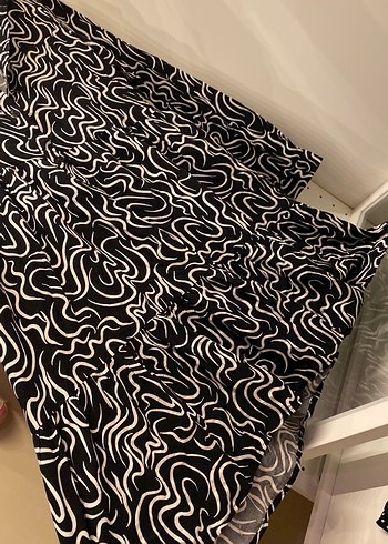 xs Beden siyah Renk Zebra Desenli Uzun Kollu Tunik