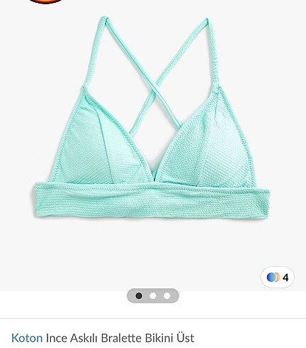 Koton Koton ince askılı bikini üst