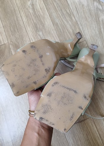 Bej Minimalist Dolgu Topuklu Kadın Sandalet - Görsel 5