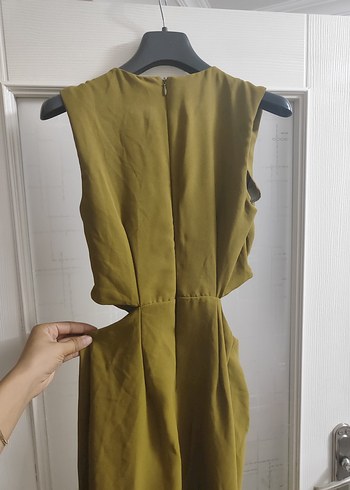 Kemer Detaylı Haki Kadın Uzun Elbise - Görsel 6