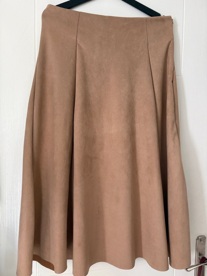 Bej Süet Uzun Salaş Etek - Görsel 2