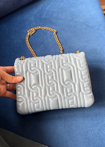 Gri Zincir Detaylı Kadın Deri Çanta - Görsel 3