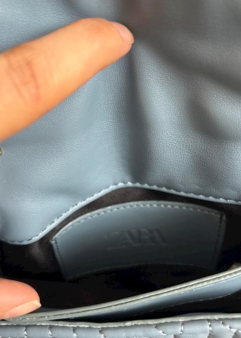 Gri Zincir Detaylı Kadın Deri Çanta - Görsel 8