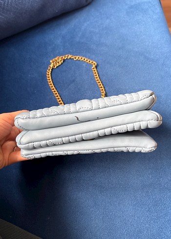 Gri Zincir Detaylı Kadın Deri Çanta - Görsel 4