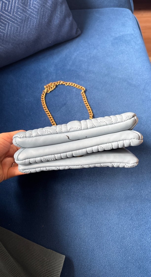 Gri Zincir Detaylı Kadın Deri Çanta - Görsel 4