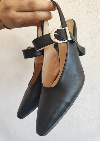 Klasik Siyah Tokalı Kadın Topuklu Ayakkabı - Görsel 7
