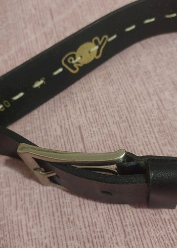 #Çocuk #Deri #kemer. uzunluk 80 cm 
Siyah Minimalist Erkek Kemer - Görsel 5