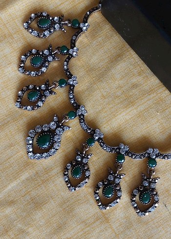 #Zümrüt yeşili kolye küpe yüzük takım. - Görsel 4