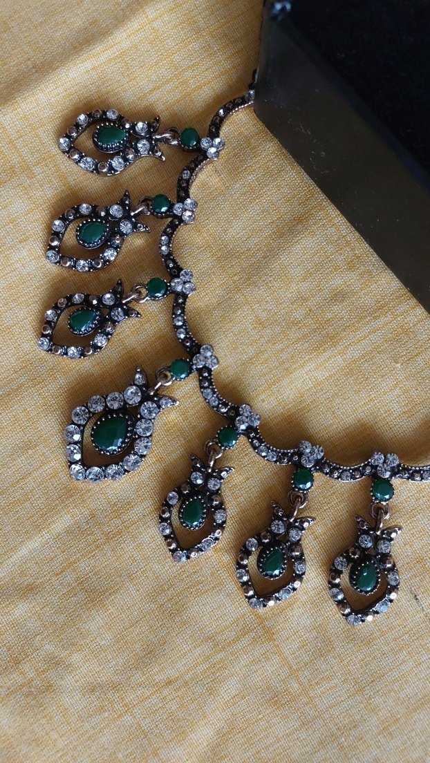 #Zümrüt yeşili kolye küpe yüzük takım. - Görsel 4