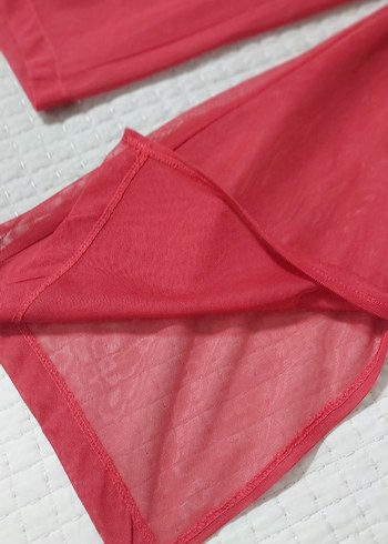 #kırmızı #tül #pantolon #pareo. - Görsel 10