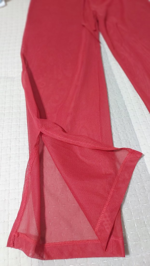 #kırmızı #tül #pantolon #pareo. - Görsel 4