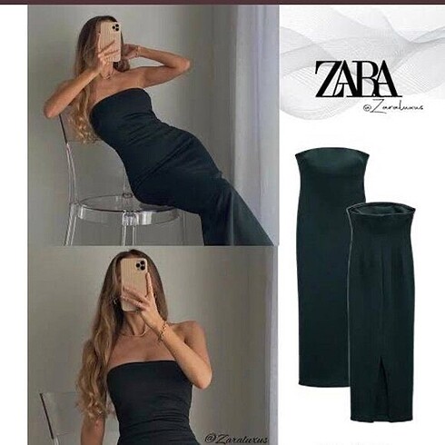 Zara saten elbise