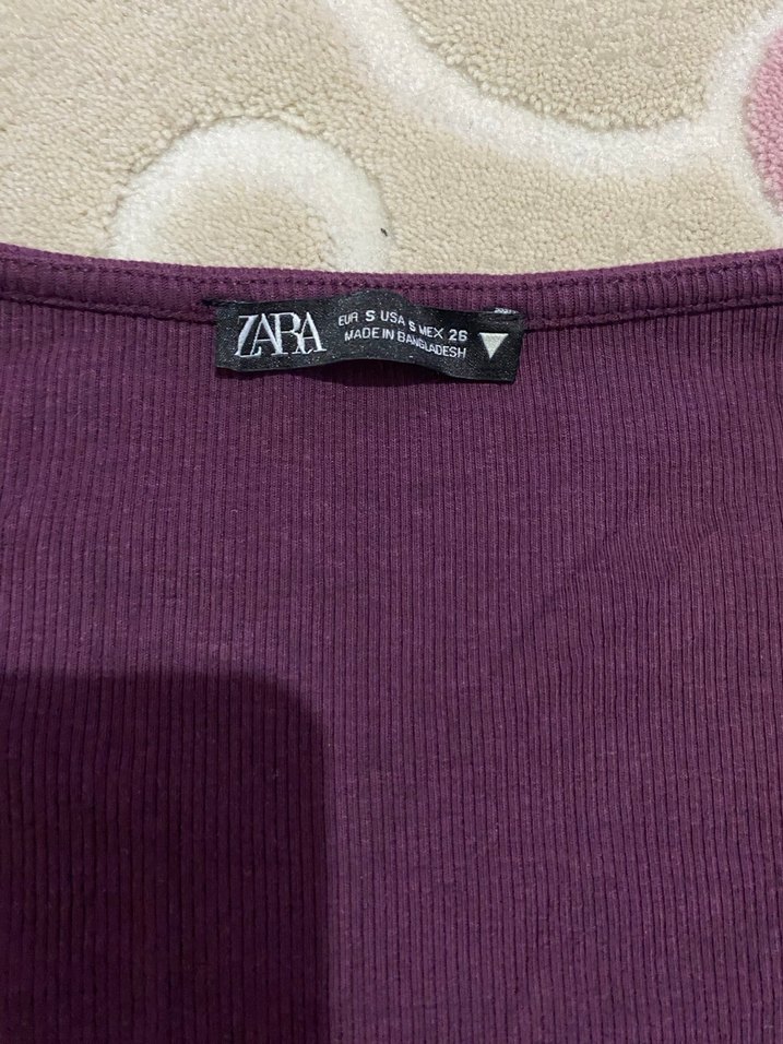 Kadın Mor V Yaka Uzun Kollu Bluz - Görsel 2