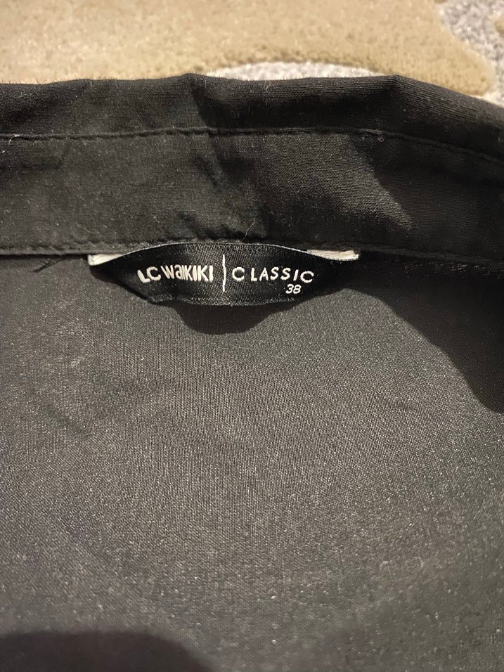 Düğmeli Koyu Gri Keten Erkek Gömlek - Görsel 2