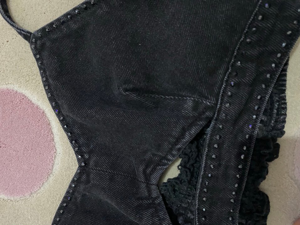 Düğmeli Siyah Nakışlı Kadın Bustiyer - Görsel 4