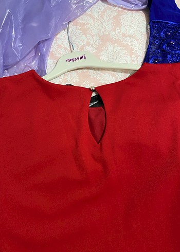 Dantel Detaylı Kırmızı Midi Elbise - Görsel 2