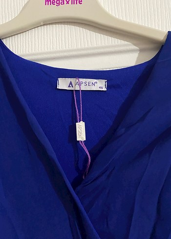 Lacivert Uzun Kollu Kadın Elbise - Görsel 2