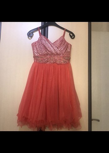 Pembe Parlak Mini Drapeli Kadın Abiye Elbise
