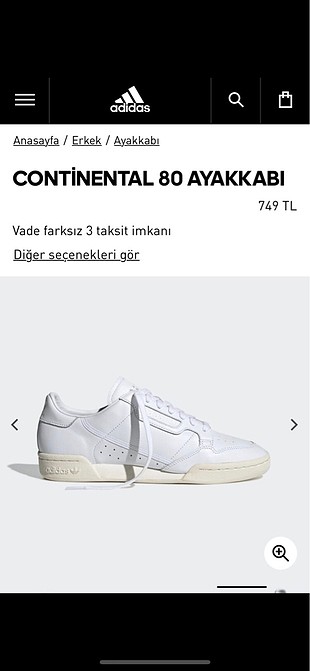 42 Beden beyaz Renk Adidas continental 80 beyaz spor ayakkabı 42 numara