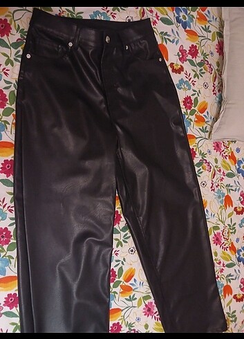 Deri görünümlü pantolon - Görsel 7