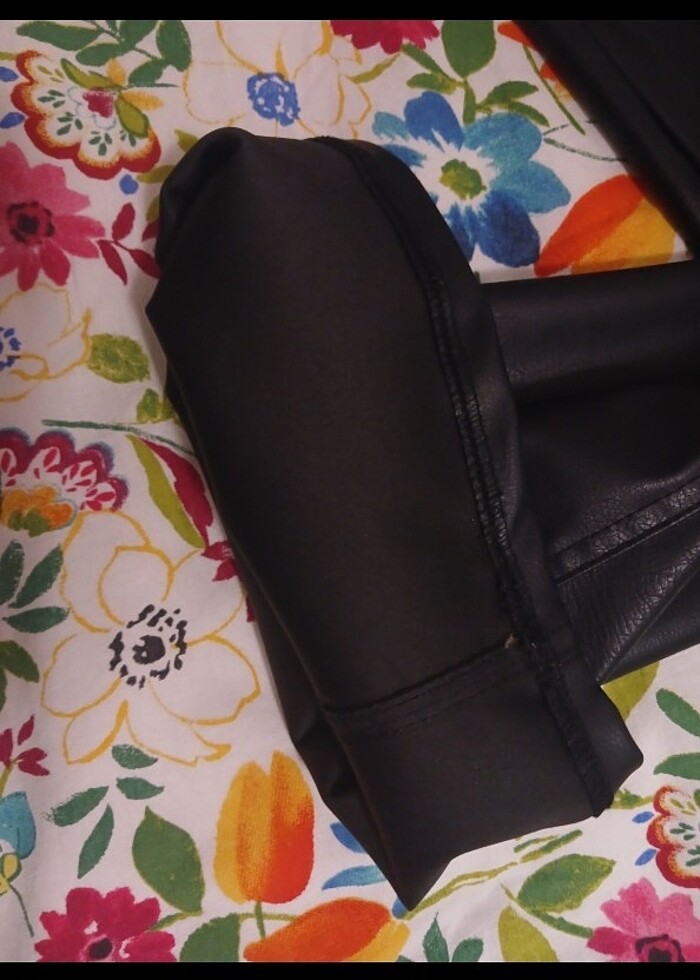 Deri görünümlü pantolon - Görsel 5