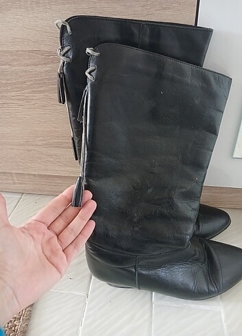 Hakiki deri bohem çizme - Görsel 7