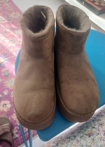 Bej Süet Kadın Dolgu Topuklu Bot - Görsel 5