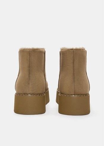 Bej Süet Kadın Dolgu Topuklu Bot - Görsel 3