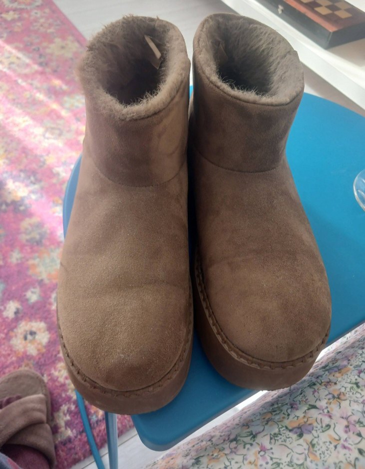 Bej Süet Kadın Dolgu Topuklu Bot - Görsel 5