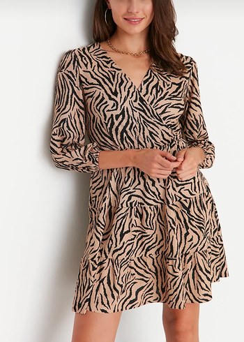 Zebra Desenli Elbise