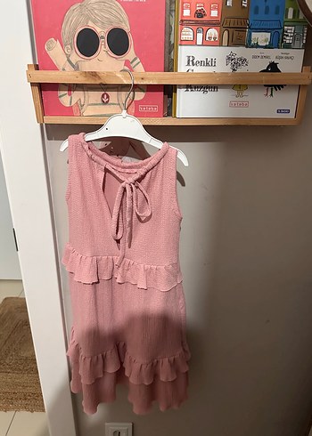 Zara Pembe Kolsuz Fırfırlı Kız Elbisesi