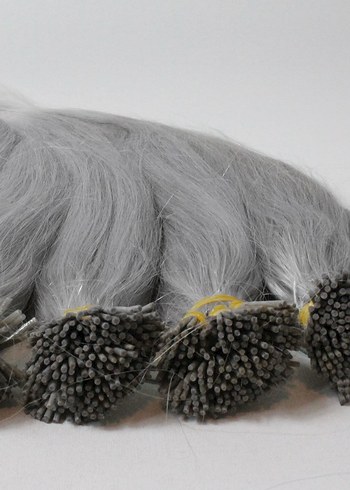 Gri Renkli Akmayan Boya Gerçek Saç Kaynak - Görsel 2