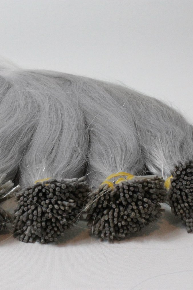 Gri Renkli Akmayan Boya Gerçek Saç Kaynak - Görsel 2