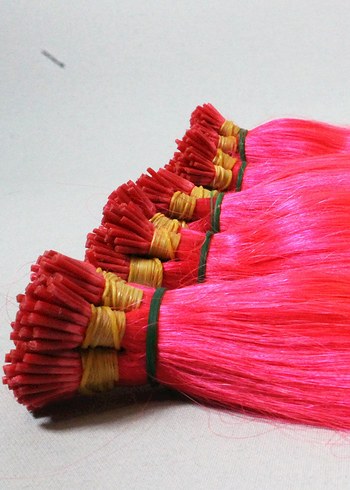 Gerçek saç Renkli Neon Pembe - Görsel 2