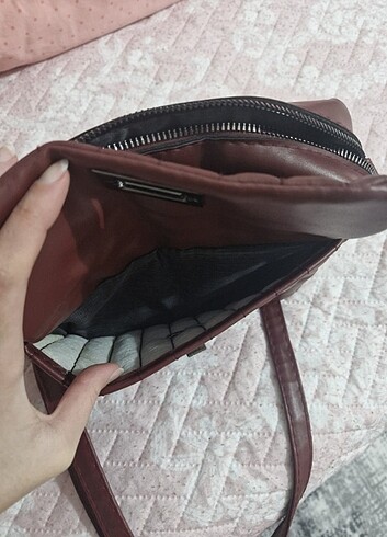 bordo askılı çanta - Görsel 4