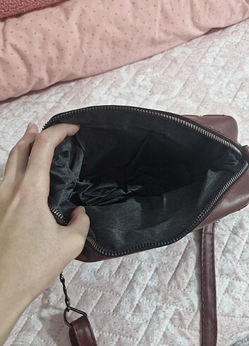 bordo askılı çanta - Görsel 5