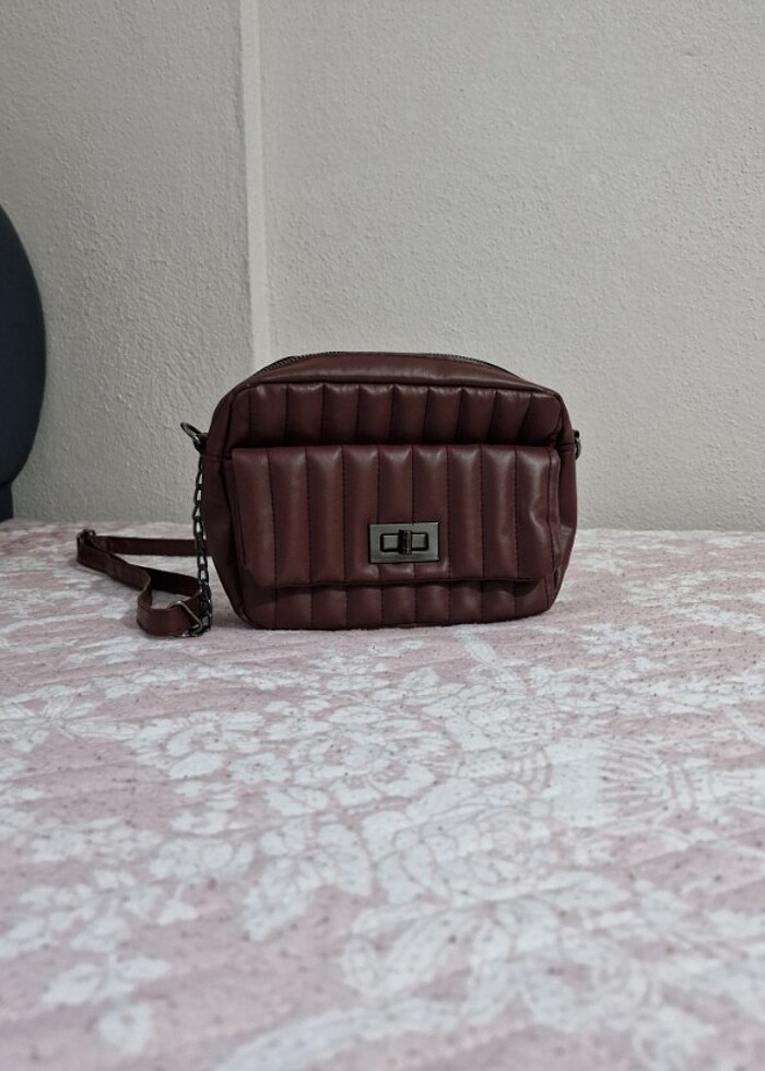 bordo askılı çanta - Görsel 2