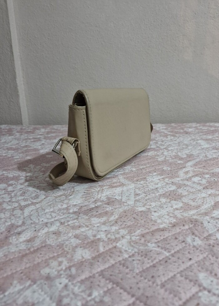 bej el kol çantası askılı çanta - Görsel 2