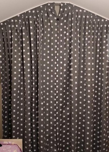 Gri Yıldızlı Keten perde - Görsel 2