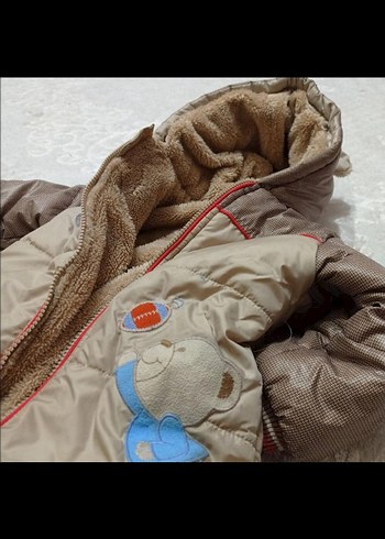 Kürklü Bebek Tulumu Bej-Kahverengi Astromont - Görsel 2