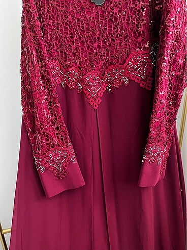 xl Beden bordo Renk ABİYE ELBİSE