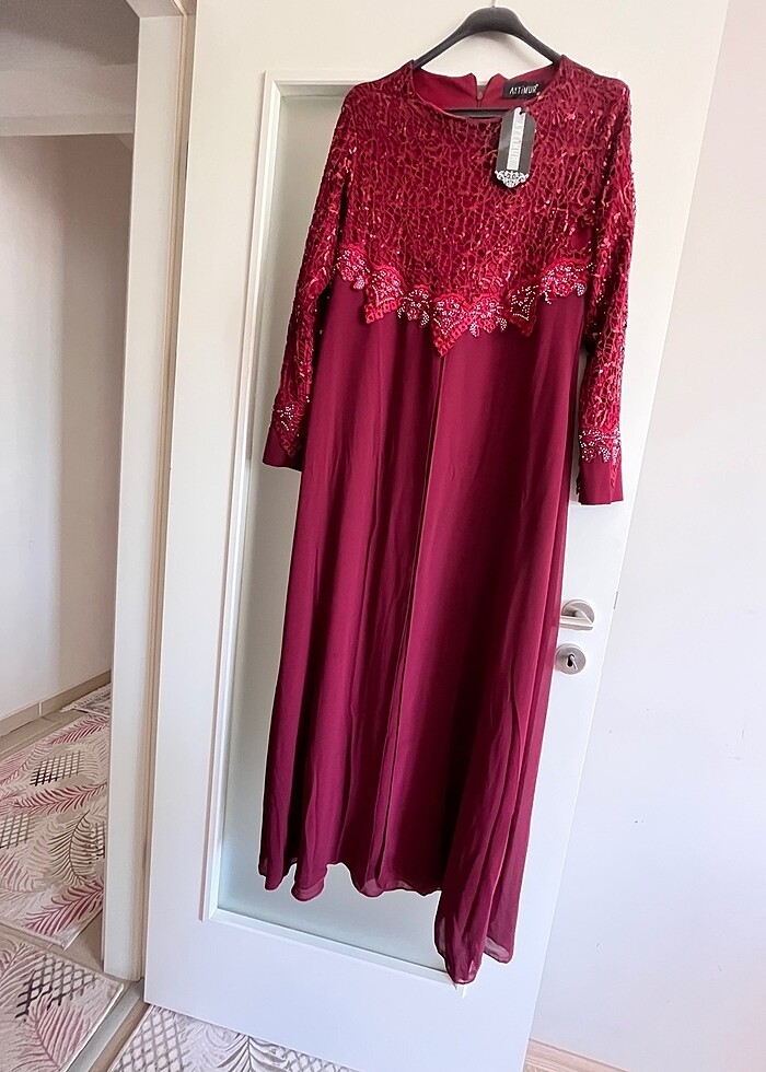 Şifon abiye elbise - Görsel 5