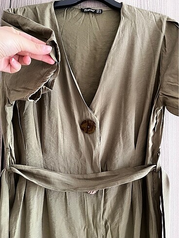 Haki yeşili Elbise - Görsel 3