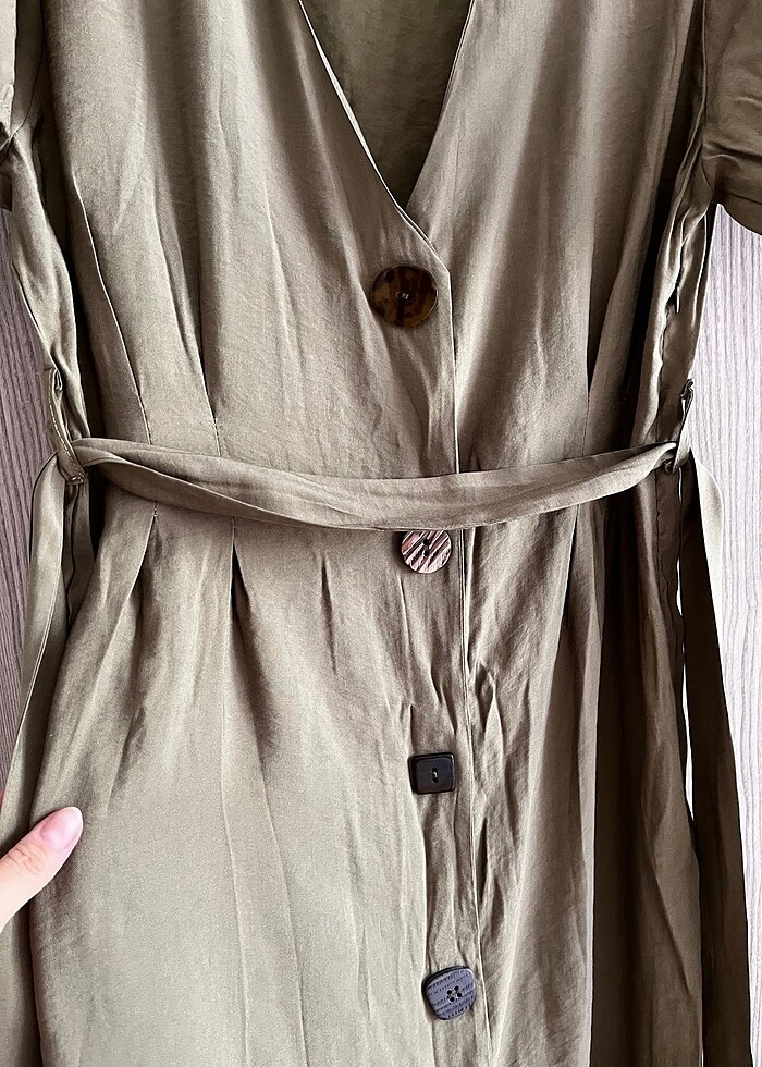 Haki yeşili Elbise - Görsel 2