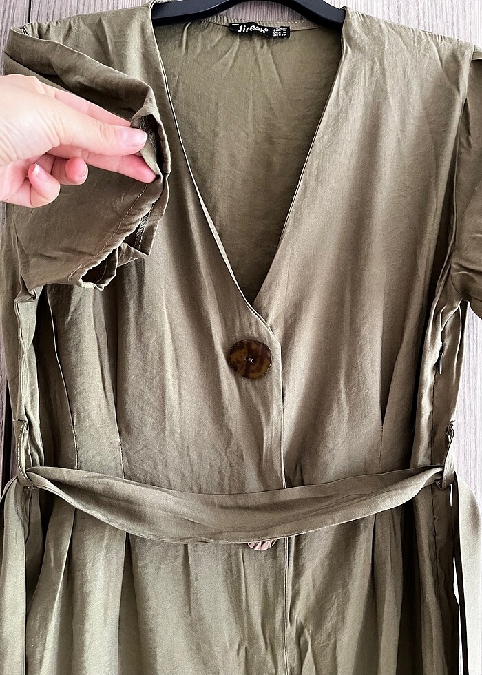 Haki yeşili Elbise - Görsel 3