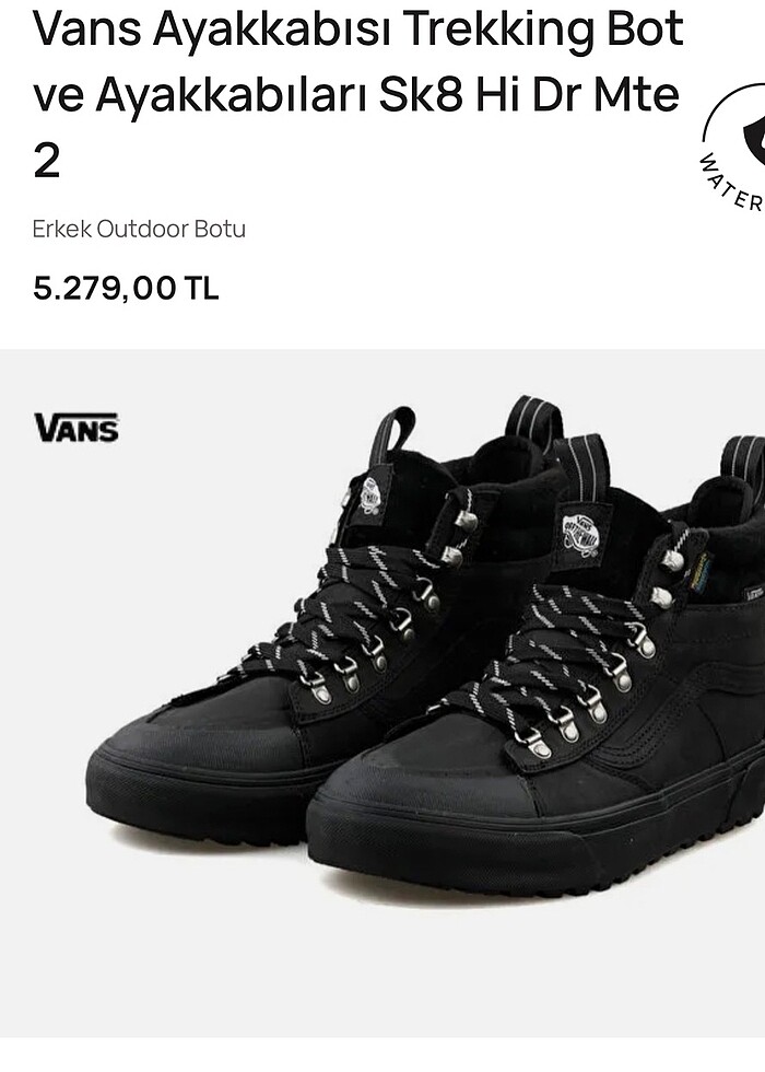 SIFIR VANS SK-8 HI DR MTE2 BOT 43NO 28CM - Görsel 2