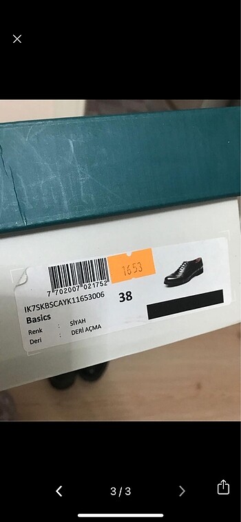 38 Beden Oxford ayakkabı