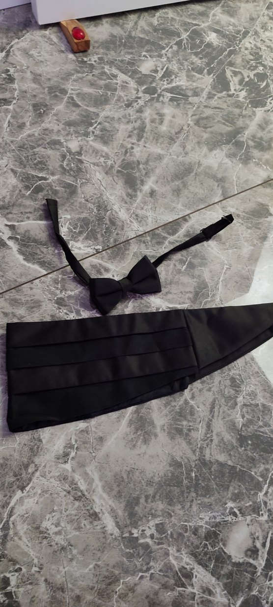 Siyah Pilili Gotik Papyon ve Kuşak Seti - Görsel 2