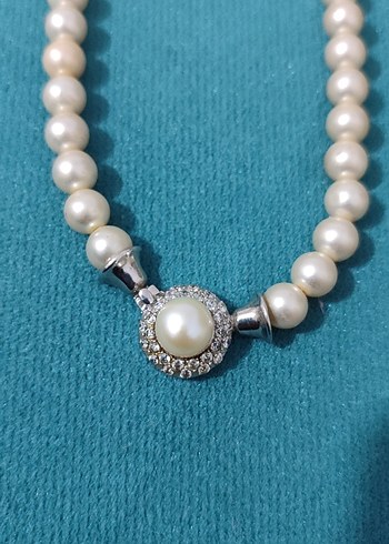 Accessorize Uzun Beyaz hakiki inci kolye