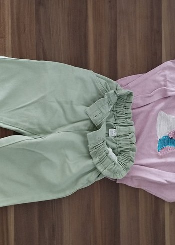 Pembe Fırfırlı Uzun Kollu Bebek Kız Takımı